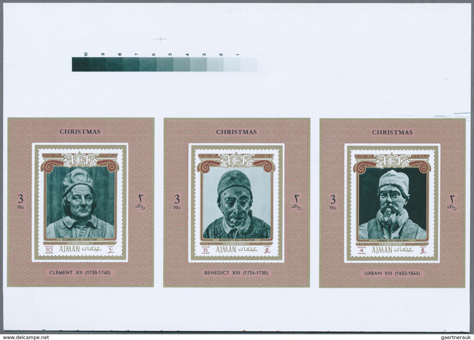 ** Thematik: Religion / Religion: 1971, Ajman. Lot Of 3 Collective, Imperforate Proof Sheets Containing - Andere & Zonder Classificatie