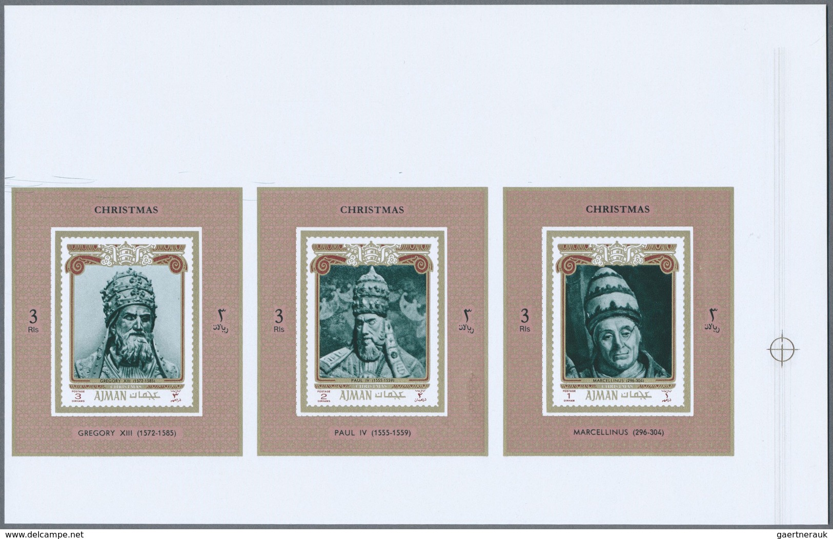 ** Thematik: Religion / Religion: 1971, Ajman. Lot Of 3 Collective, Imperforate Proof Sheets Containing - Autres & Non Classés