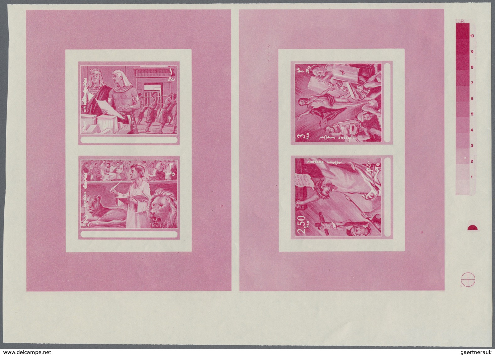 ** Thematik: Religion / religion: 1970, FUJEIRA: Scenes from the Bible two different miniature sheets i