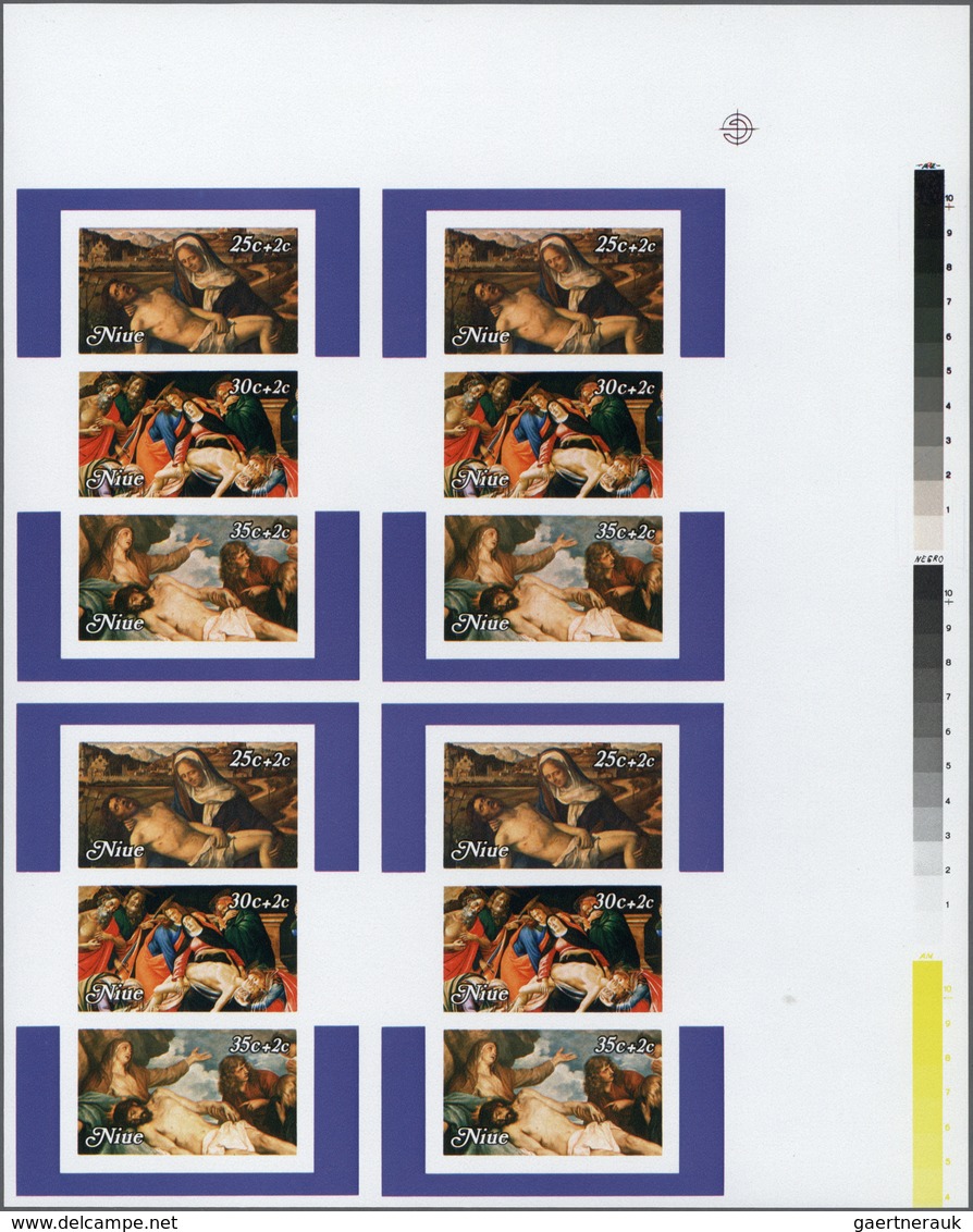 ** Thematik: Religion / Religion: 1980, Niue. Collective Proof Sheet Containing 4 Souvenir Sheets (3 Va - Autres & Non Classés