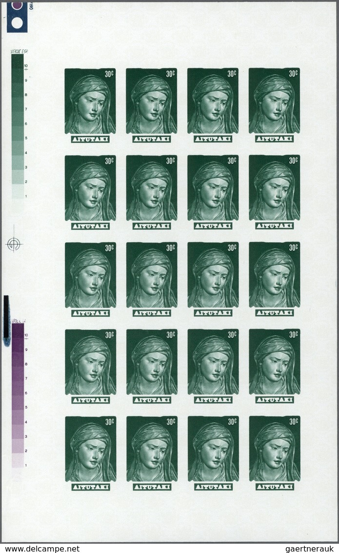 ** Thematik: Religion / Religion: 1981, Aitutaki. Complete Imperforate Proof Sheet Of 20 Lacking Gold C - Autres & Non Classés