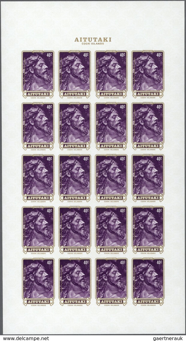 ** Thematik: Religion / Religion: 1981, Aitutaki. Complete Imperforate Proof Sheet Of 20 In Issued Colo - Autres & Non Classés