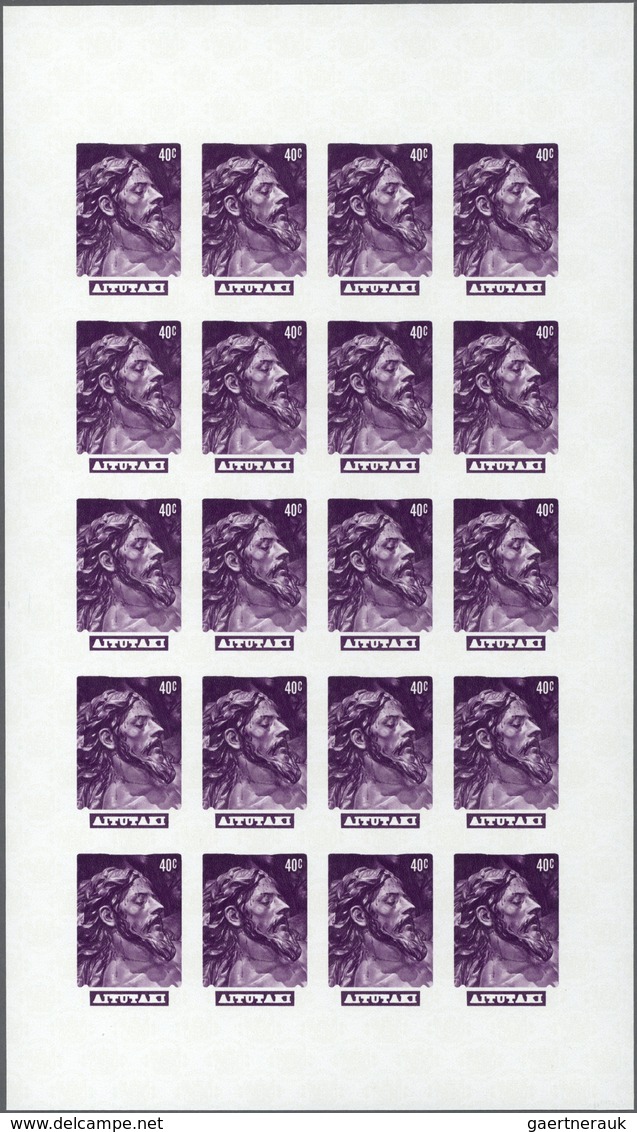 ** Thematik: Religion / Religion: 1981, Aitutaki. Complete Imperforate Proof Sheet Of 20 Lacking Gold C - Autres & Non Classés