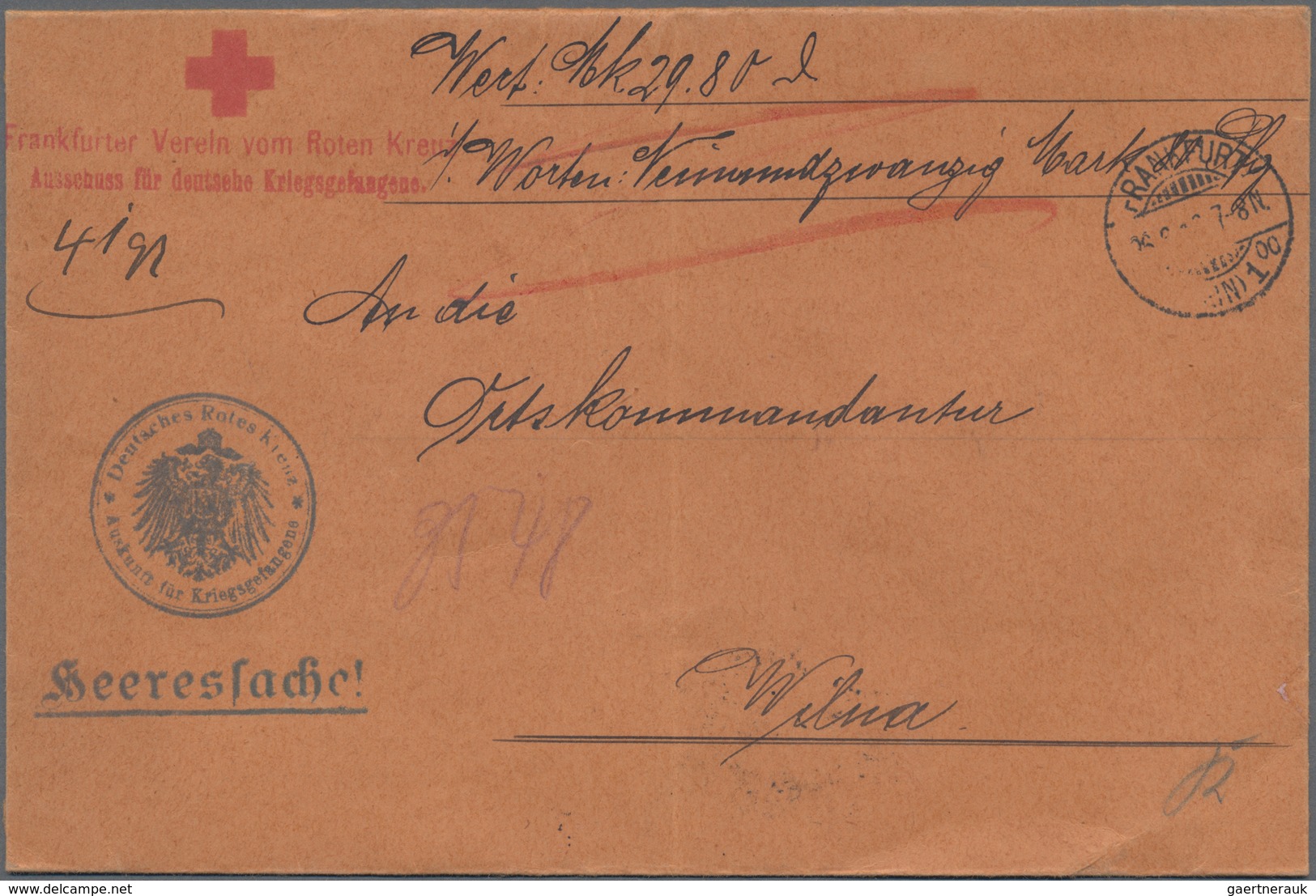 Br Thematik: Rotes Kreuz / Red Cross: 1916 Deutsches Reich Heeressache-WERT-Brief Mit Briefstempel V. R - Red Cross