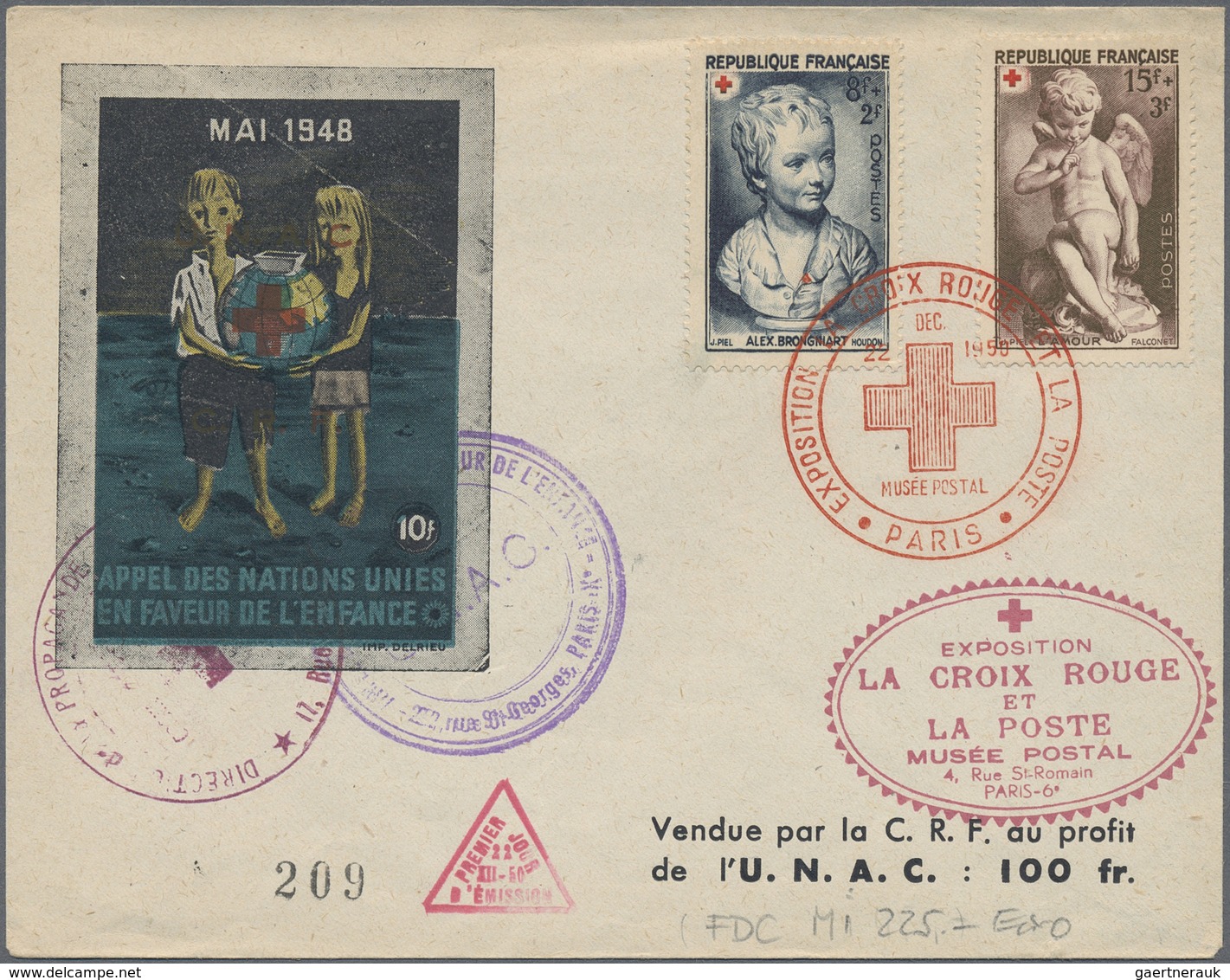 Thematik: Rotes Kreuz / Red Cross: 1950 Frankreich 8 Und 15 Fr. "Rotes Kreuz" (kompl. Satz) Auf Sond - Croix-Rouge