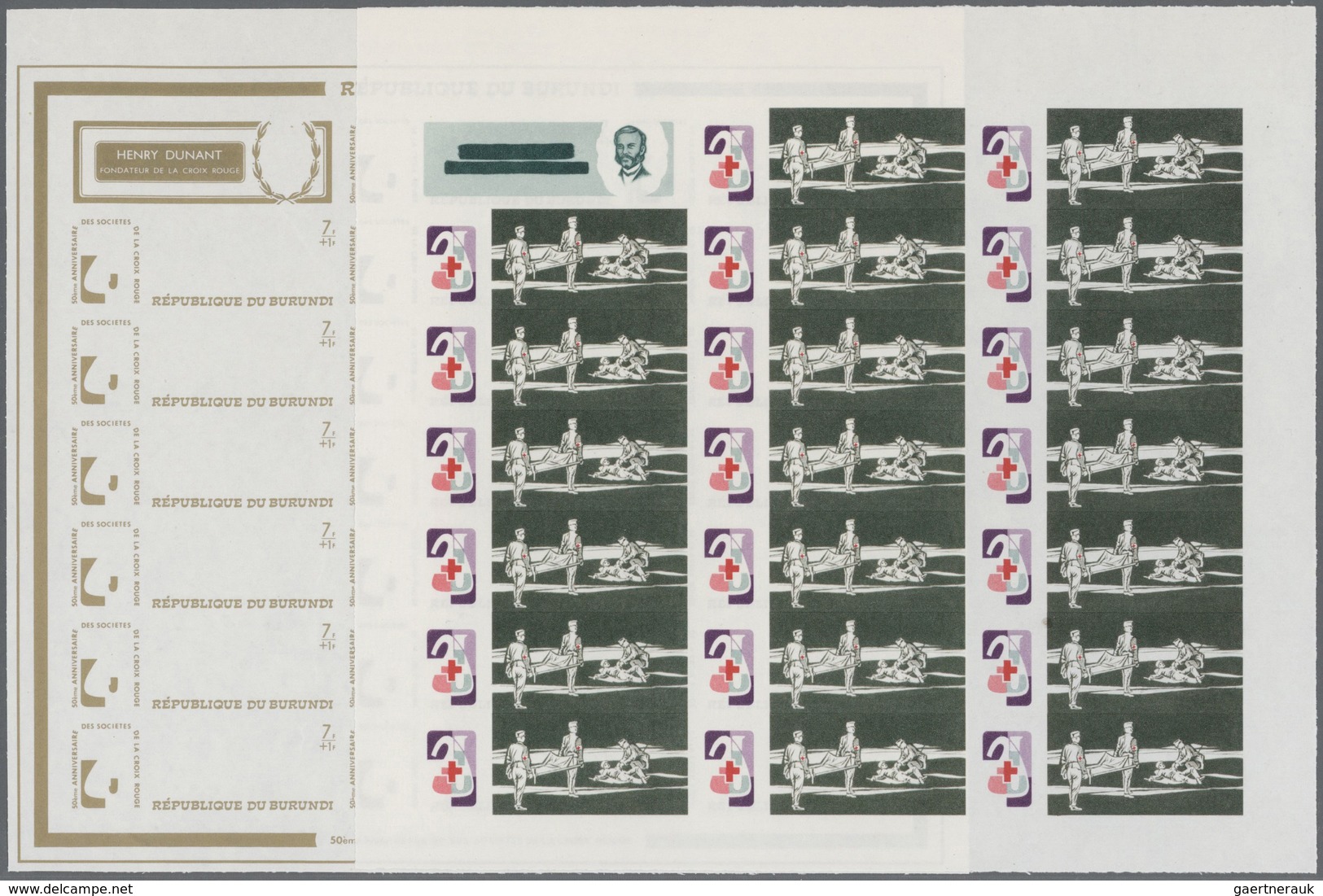 ** Thematik: Rotes Kreuz / Red Cross: 1969, Burundi. Progressive Proof (2 Phases) In Complete Miniature - Croix-Rouge