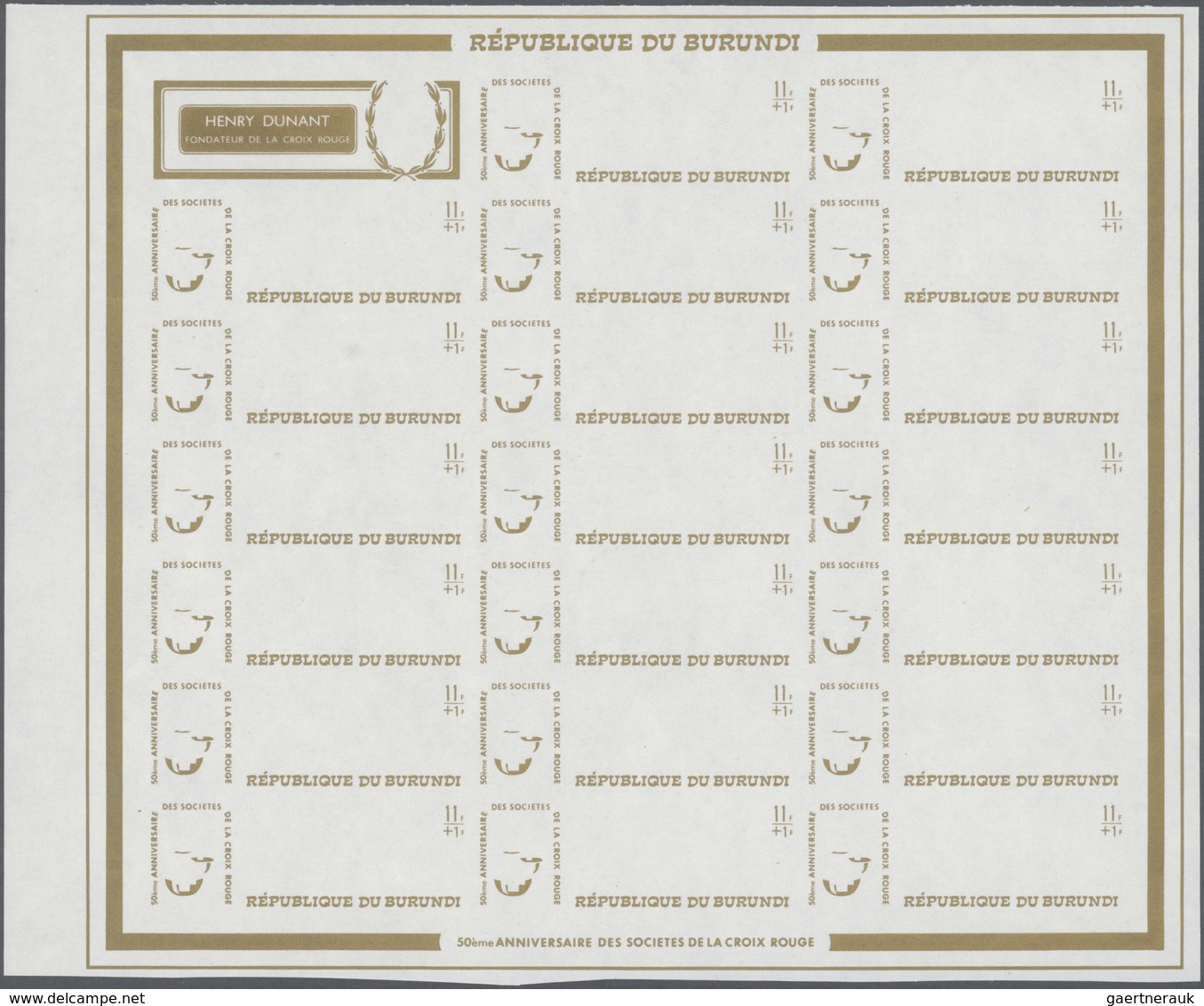 ** Thematik: Rotes Kreuz / Red Cross: 1969, Burundi. Progressive Proof (2 Phases) In Complete Miniature - Rode Kruis