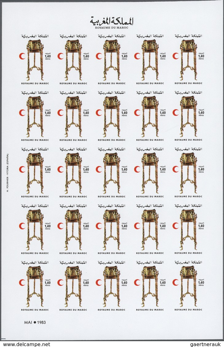 ** Thematik: Rotes Kreuz / Red Cross: 1983, Morocco. Imperforate M/s Proof Sheet Of 25 For The Red Cres - Croix-Rouge