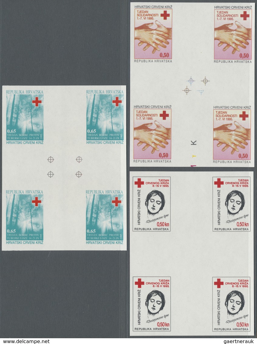 (*)/ Thematik: Rotes Kreuz / Red Cross: 1995 Kroatien 3 Verschiedene Rote Kreuz-Zwangszuschlagmarken, Je - Croix-Rouge