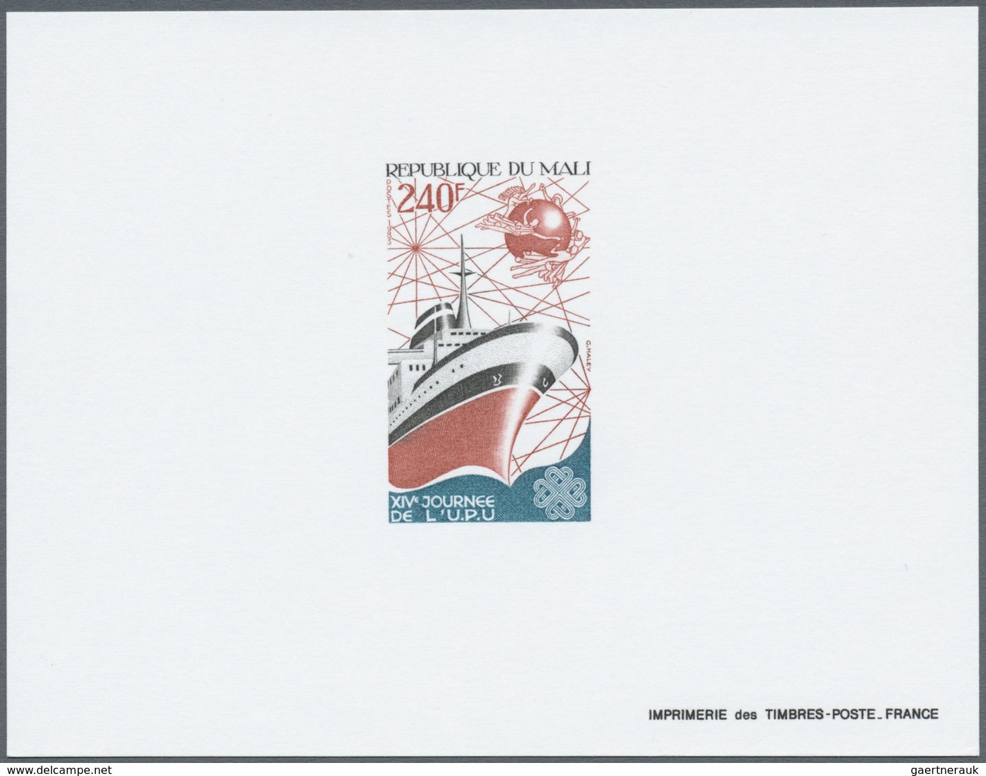 **/(*) Thematik: Schiffe / Ships: 1983, MALI: World Post Day (UPU) 240fr. 'ship And Logo' In An IMPERFORATE - Bateaux