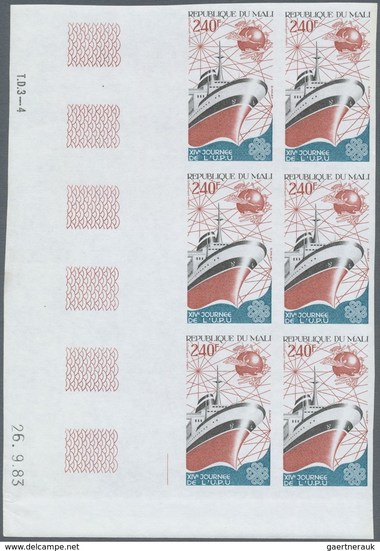 **/(*) Thematik: Schiffe / Ships: 1983, MALI: World Post Day (UPU) 240fr. 'ship And Logo' In An IMPERFORATE - Bateaux