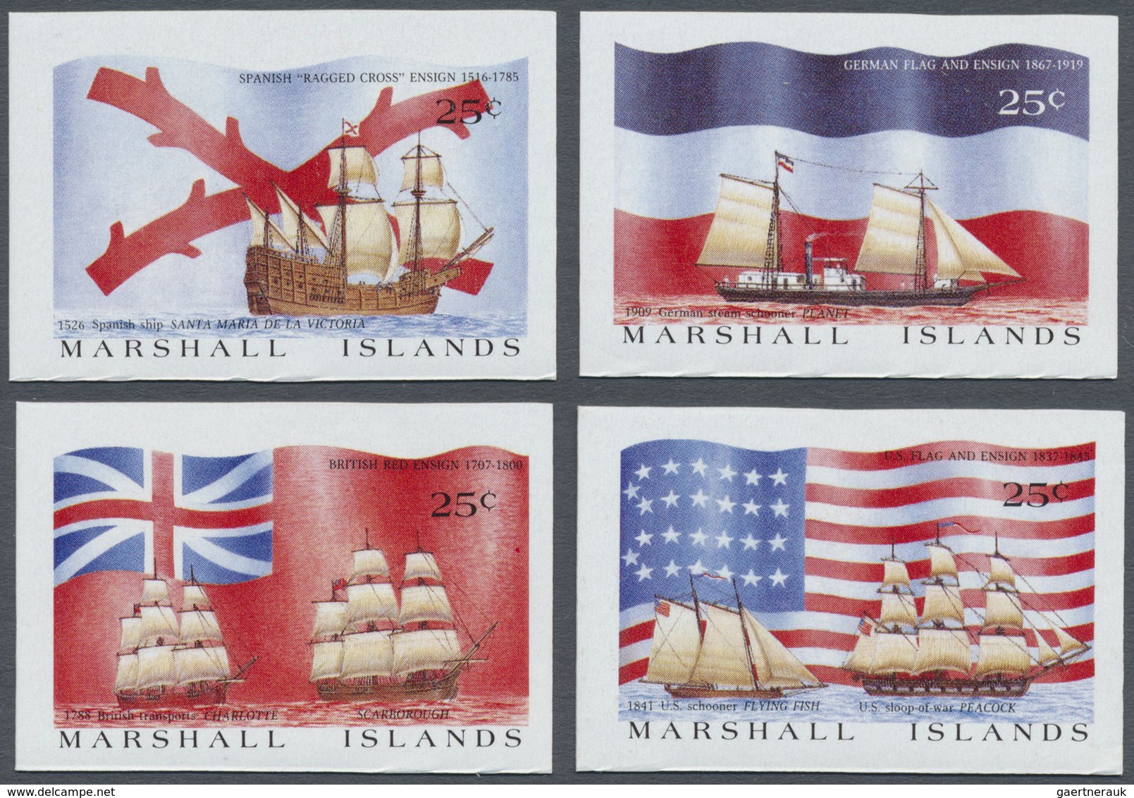 ** Thematik: Schiffe / Ships: 1988, MARSHALL ISLANDS: Sailing Ships Incl. Victoria (1526), Charlotte + - Bateaux