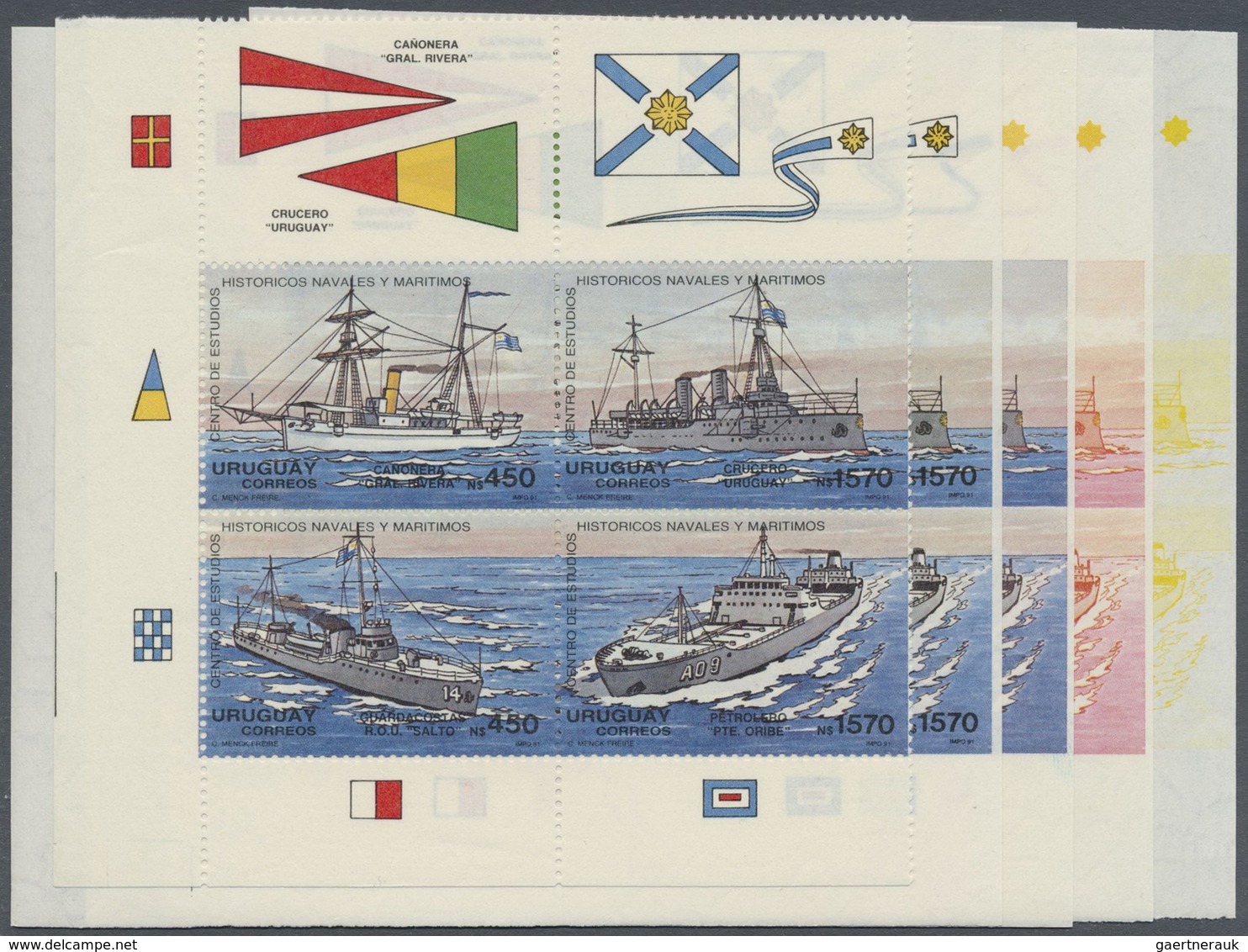 ** Thematik: Schiffe / Ships: 1991, URUGUAY: Institute For Sea And Marine Studies Se-tenant Set Of Four - Boten