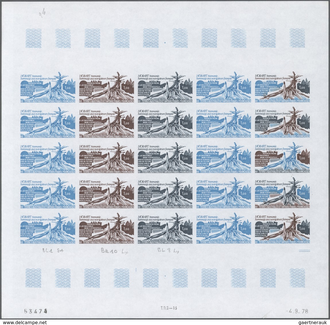 ** Thematik: Seefahrer, Entdecker / Sailors, Discoverers: 1979, F.S.A.T. Complete Color Proof Sheet Of - Onderzoekers