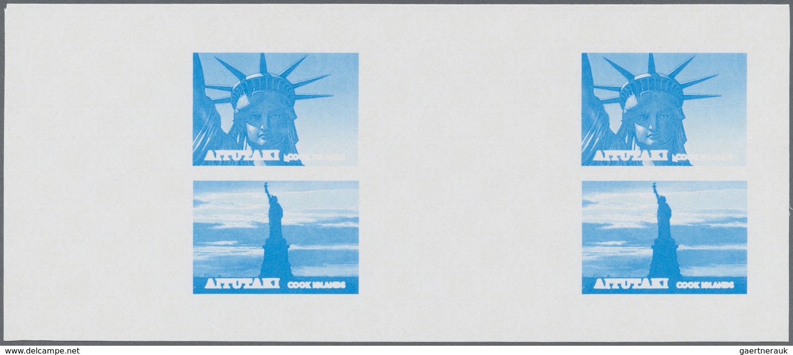 ** Thematik: Sehenswürdigkeiten-Freiheitsstatue / sights- statue of liberty: 1986, AITUTAKI: 100 years