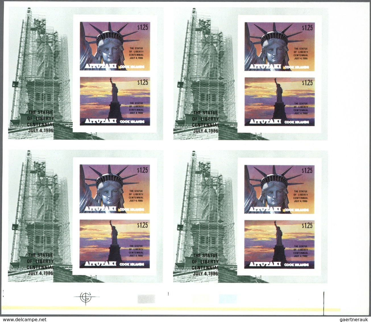 ** Thematik: Sehenswürdigkeiten-Freiheitsstatue / Sights- Statue Of Liberty: 1986, AITUTAKI: 100 Years - Andere & Zonder Classificatie