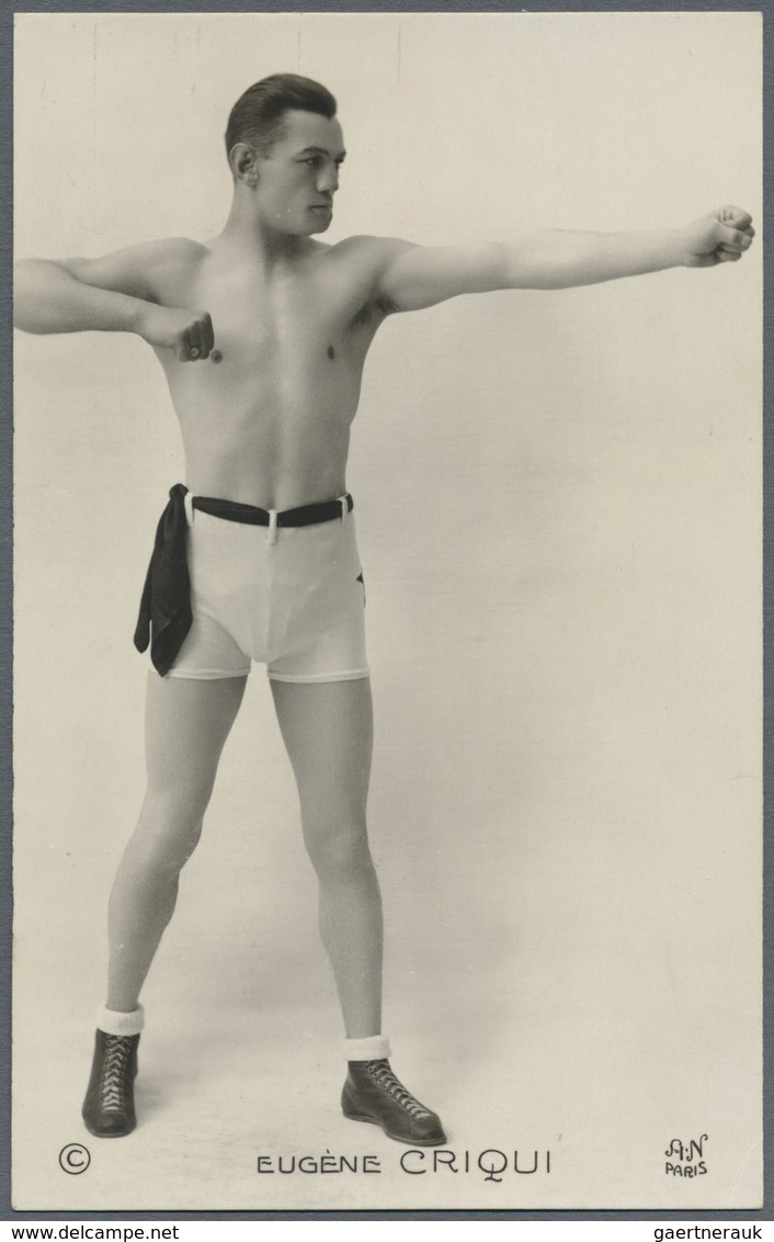 Br Thematik: Sport-Boxen / sport-boxing: 1920/1930 (ca.), 11 verschiedene Fotokarten, meist frz. Boxer,