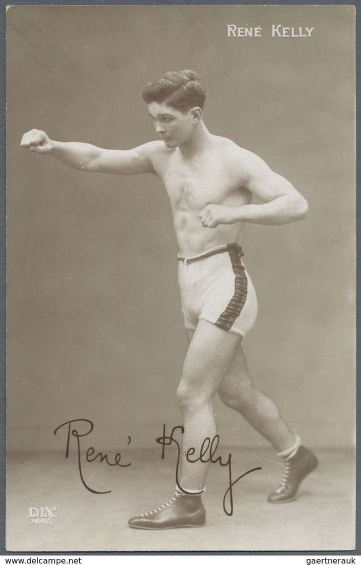 Br Thematik: Sport-Boxen / sport-boxing: 1920/1930 (ca.), 11 verschiedene Fotokarten, meist frz. Boxer,