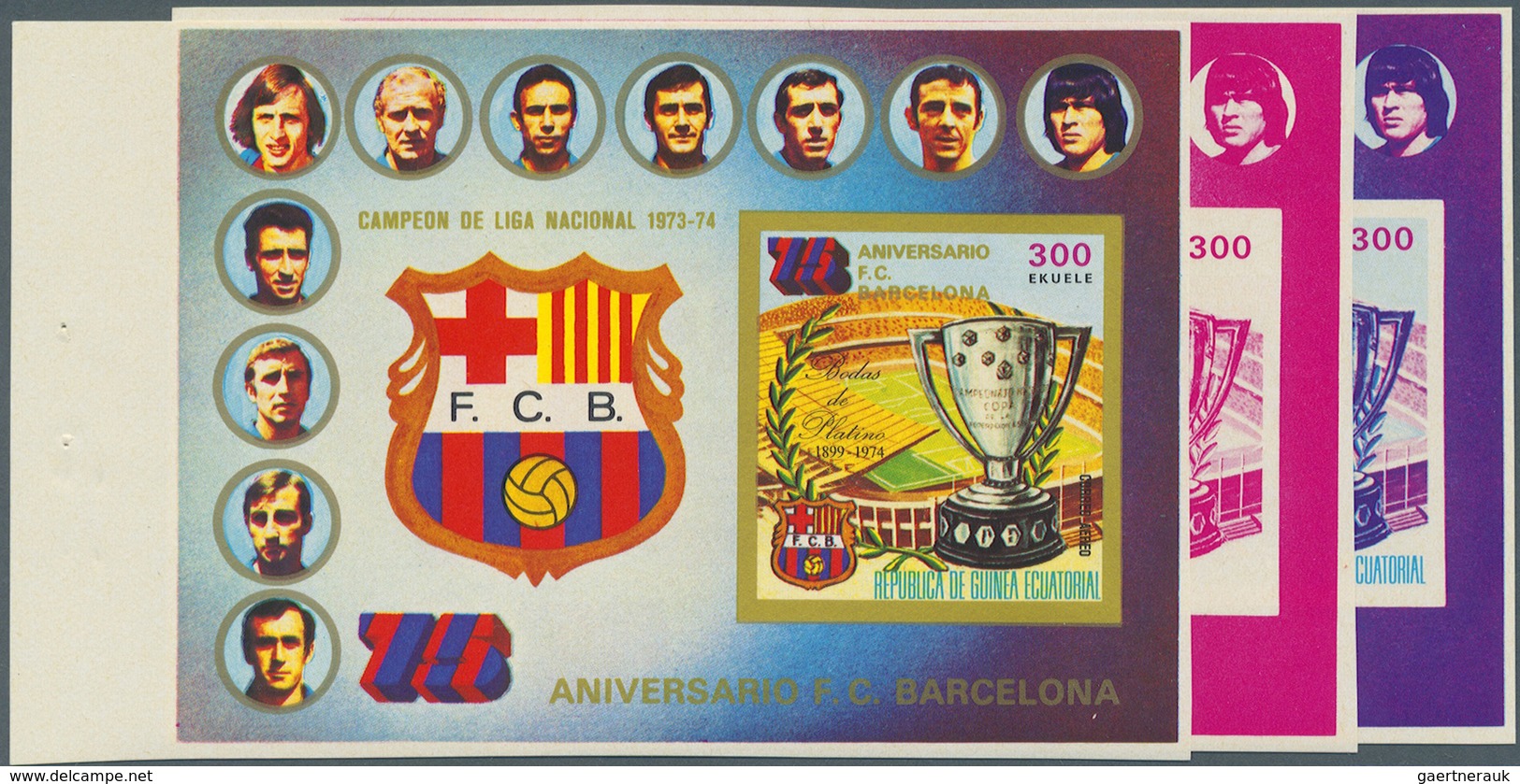 ** Thematik: Sport-Fußball / Sport-soccer, Football: 1974 Anniv. (75 Years) FC Barcelona: Souvenir Shee - Andere & Zonder Classificatie