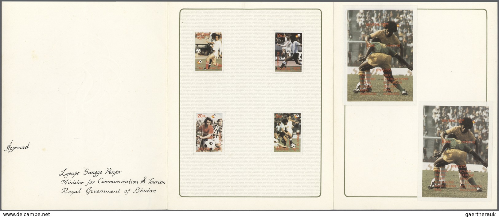 Thematik: Sport-Fußball / Sport-soccer, Football: 1982, Bhutan. Imperforate Proofs In Issued Colors - Autres & Non Classés