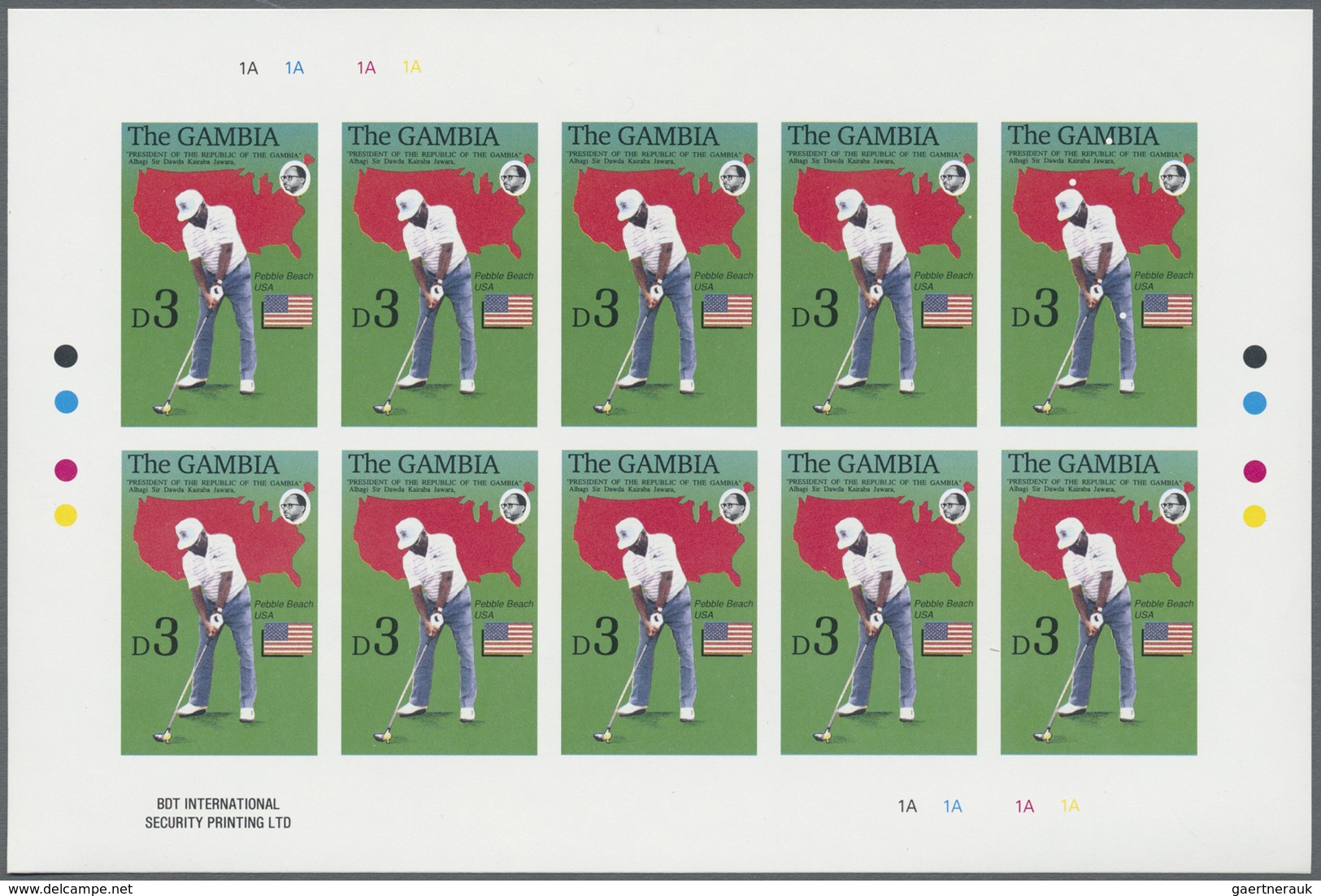 ** Thematik: Sport-Golf / Sport-golf: 1992, GAMBIA: Open Golf Championship Complete Set Of Eight Values - Golf