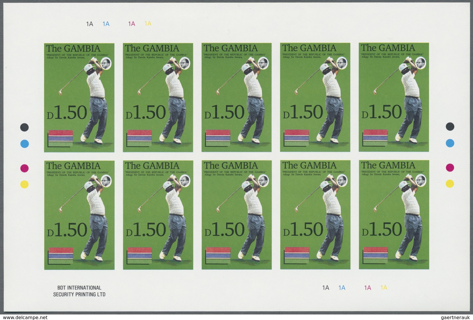 ** Thematik: Sport-Golf / sport-golf: 1992, GAMBIA: Open Golf Championship complete set of eight values