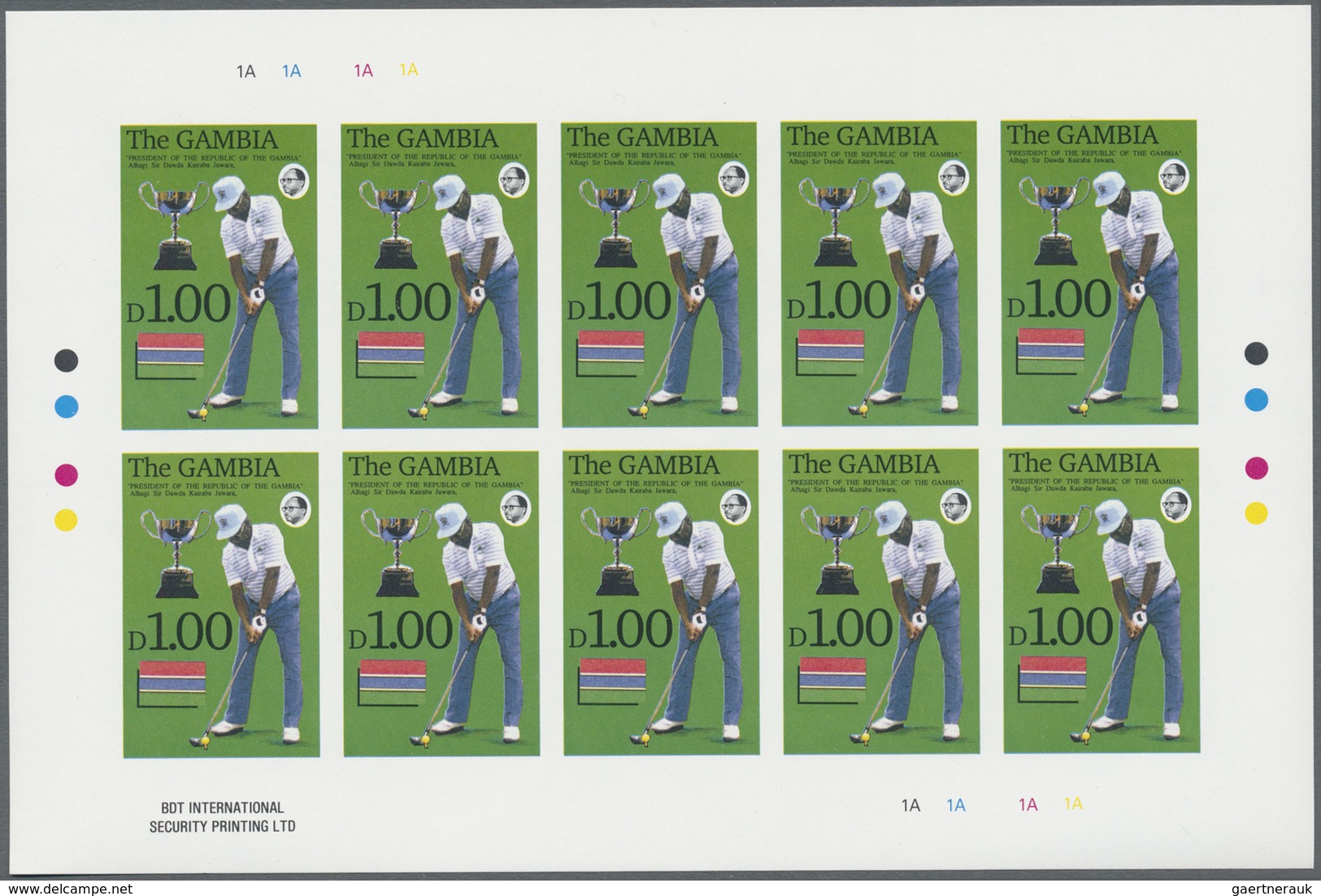 ** Thematik: Sport-Golf / sport-golf: 1992, GAMBIA: Open Golf Championship complete set of eight values