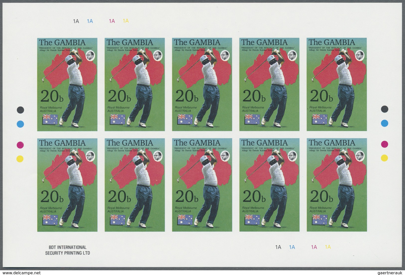 ** Thematik: Sport-Golf / sport-golf: 1992, GAMBIA: Open Golf Championship complete set of eight values