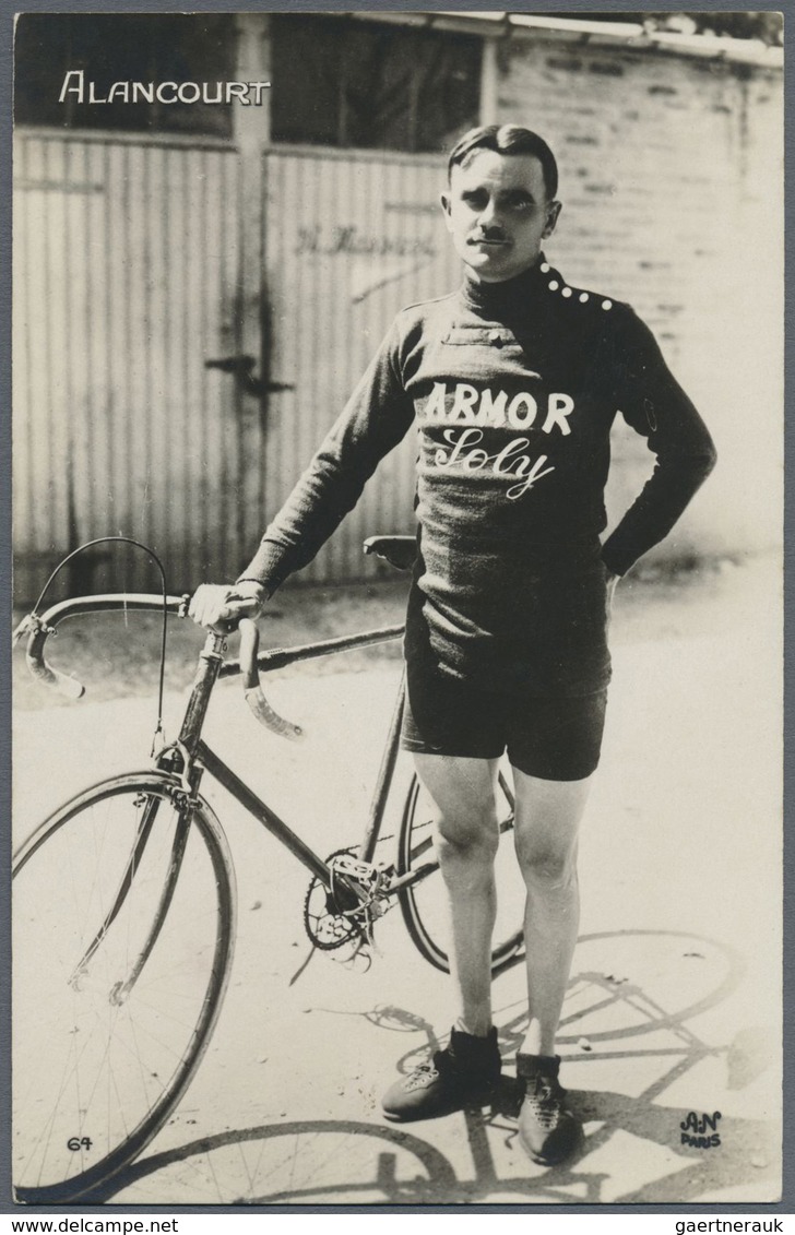 Br Thematik: Sport-Radsport / sport-cycling: 1909/1928, 12 verschiedene, ungebrauchte Fotokarten mit me