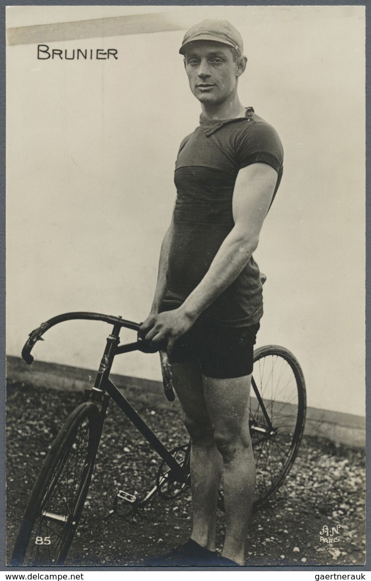 Br Thematik: Sport-Radsport / sport-cycling: 1909/1928, 12 verschiedene, ungebrauchte Fotokarten mit me