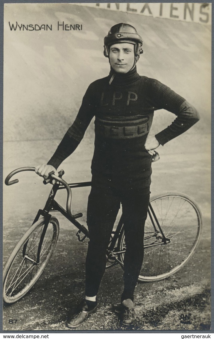 Br Thematik: Sport-Radsport / sport-cycling: 1909/1928, 12 verschiedene, ungebrauchte Fotokarten mit me