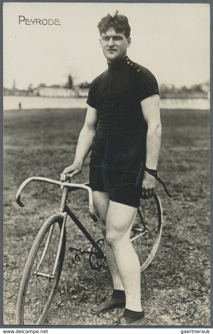 Br Thematik: Sport-Radsport / sport-cycling: 1909/1928, 12 verschiedene, ungebrauchte Fotokarten mit me