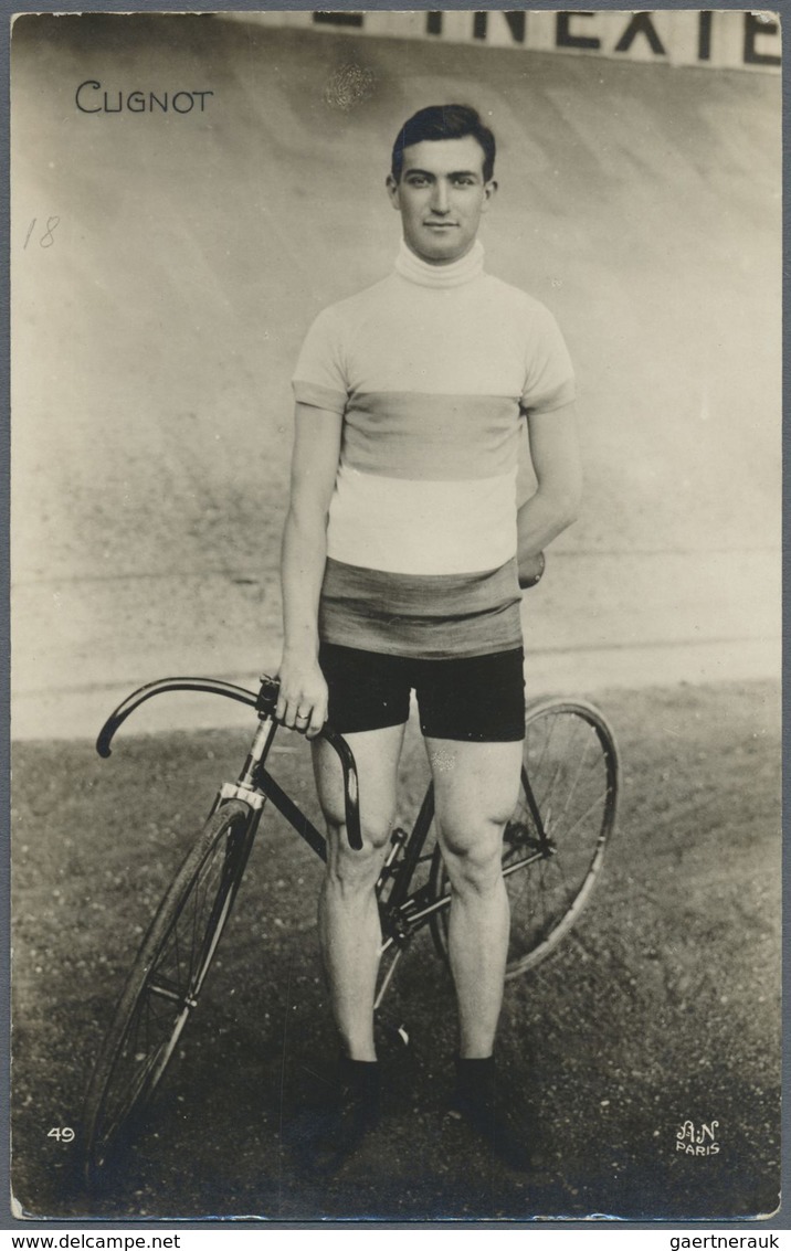 Br Thematik: Sport-Radsport / sport-cycling: 1909/1928, 12 verschiedene, ungebrauchte Fotokarten mit me