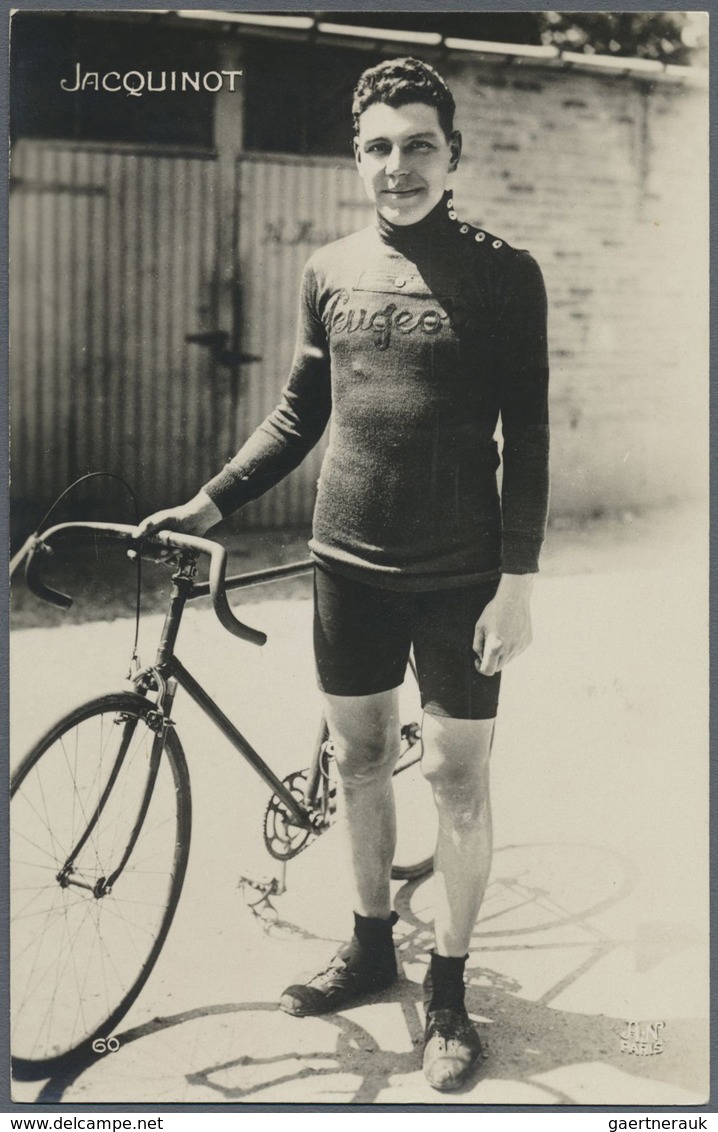 Br Thematik: Sport-Radsport / sport-cycling: 1909/1928, 12 verschiedene, ungebrauchte Fotokarten mit me