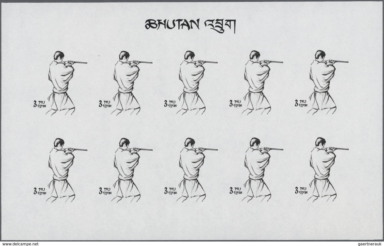 ** Thematik: Sport-Schießen / Sport-shooting: 1968, BHUTAN: Olympic Summer Games Mexico 3nu. Shooting ( - Schieten (Wapens)