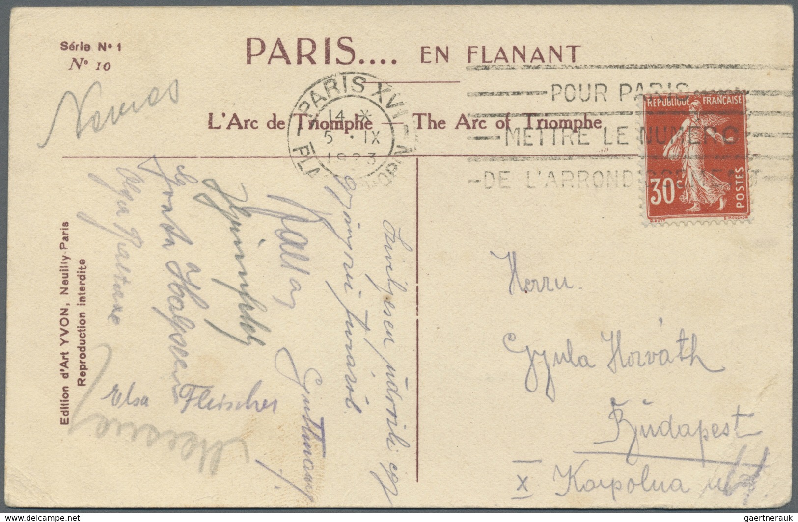 Thematik: Sport-Turnen / Sport-gymnastics: 1923, Picture Post Card Of Paris Sent To Hungary, With Th - Gymnastique