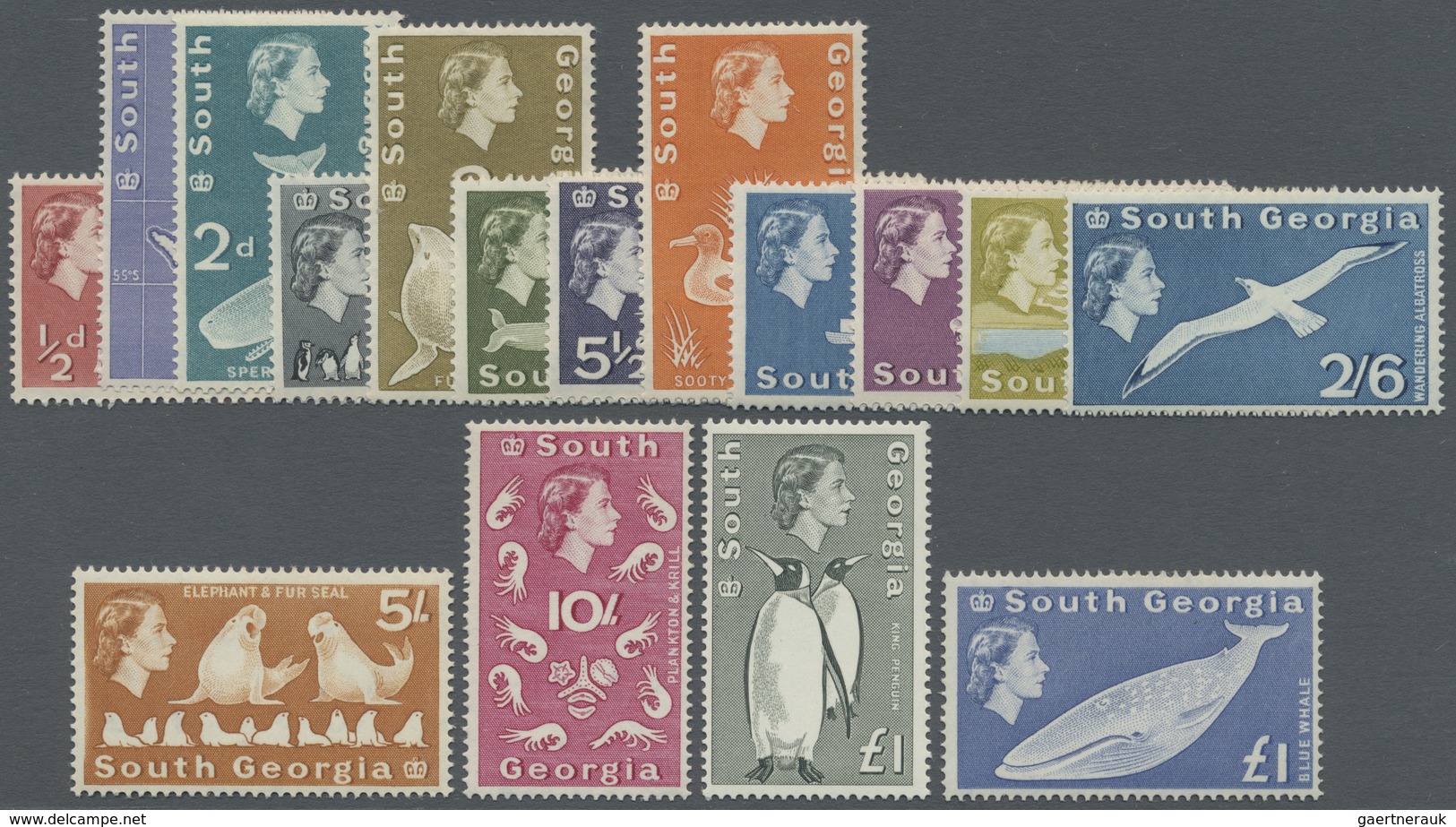 ** Thematik: Tiere, Fauna / Animals, Fauna: 1963/1969, SOUTH GEORGIA: QEII Animal Definitives Complete - Autres & Non Classés