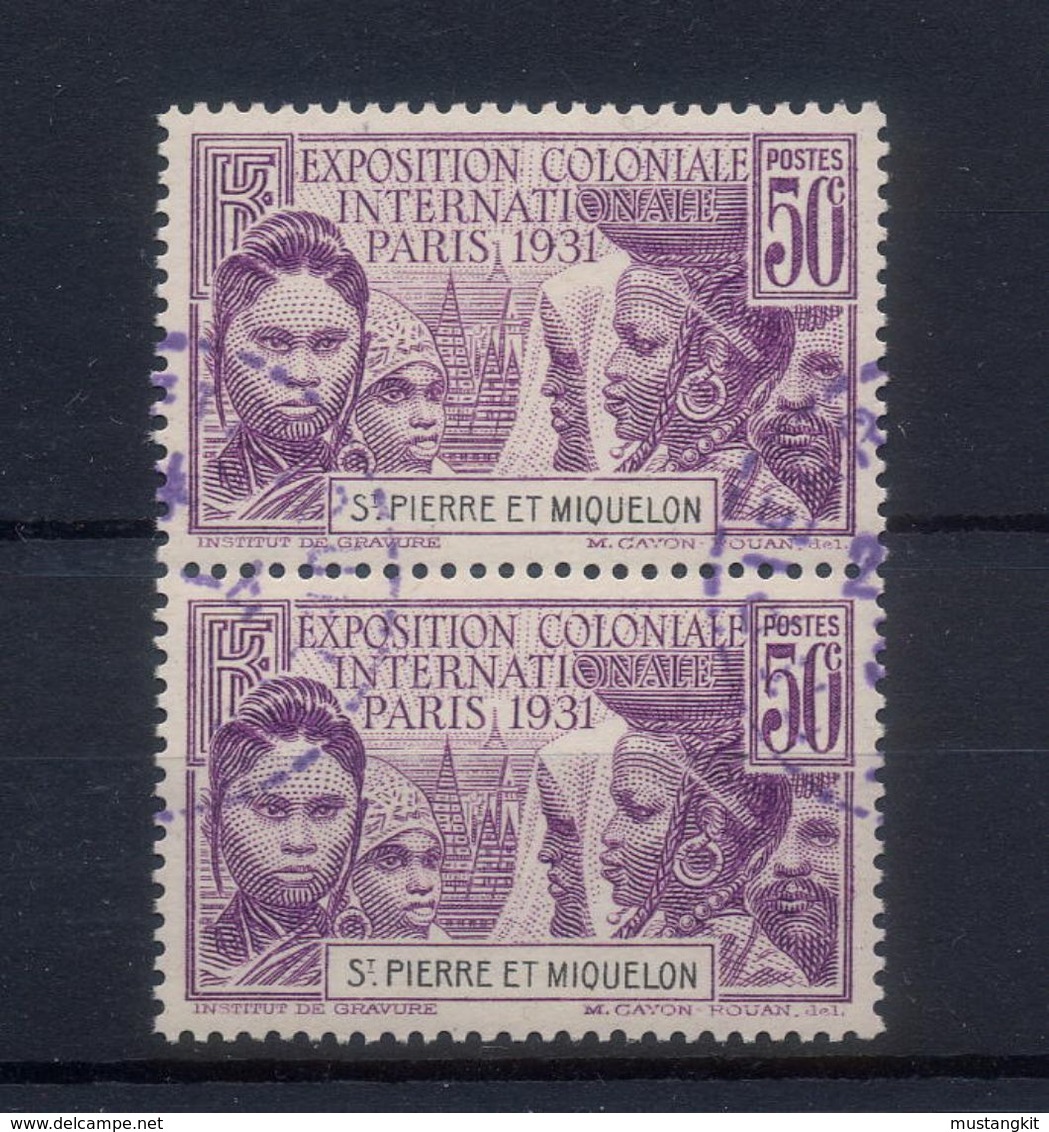 SAINT PIERRE & MIQUELON POSTE N° 133 X 2 OBLITERES COTE : 16 € - Used Stamps