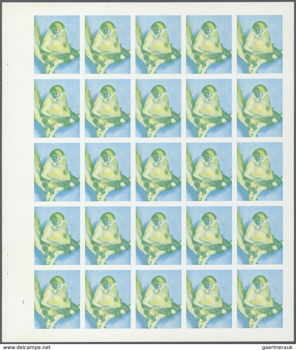 ** Thematik: Tiere-Affen / Animals-monkeys: 1972. Sharjah. Progressive Proof (5 Phases) In Complete She - Apen