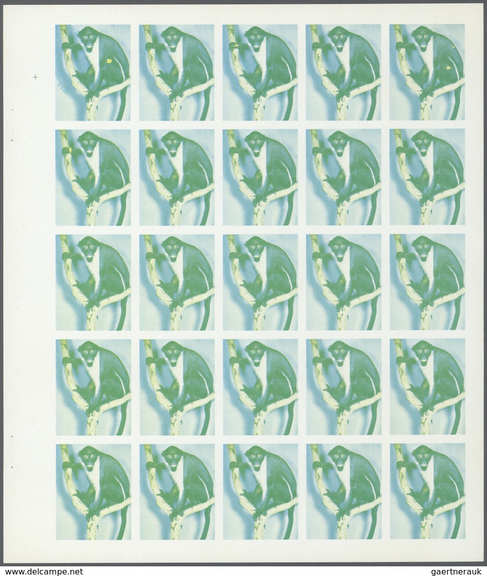 ** Thematik: Tiere-Affen / Animals-monkeys: 1972. Sharjah. Progressive Proof (5 Phases) In Complete She - Singes