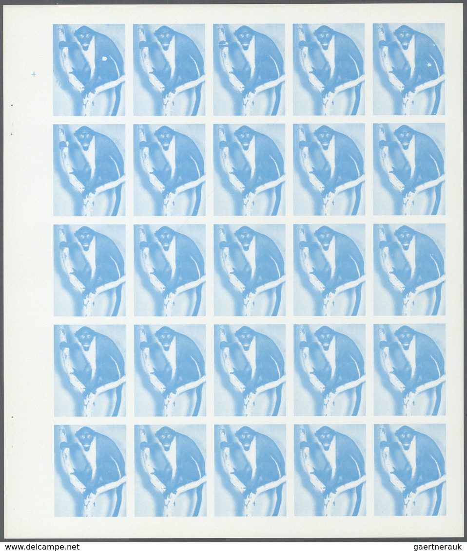 ** Thematik: Tiere-Affen / Animals-monkeys: 1972. Sharjah. Progressive Proof (5 Phases) In Complete She - Singes