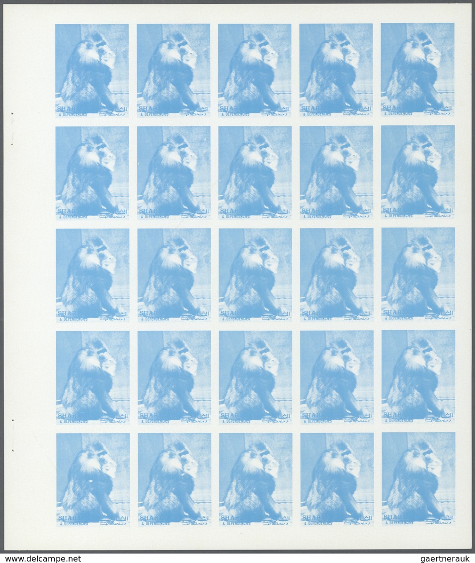 ** Thematik: Tiere-Affen / Animals-monkeys: 1972. Sharjah. Progressive Proof (5 Phases) In Complete She - Singes