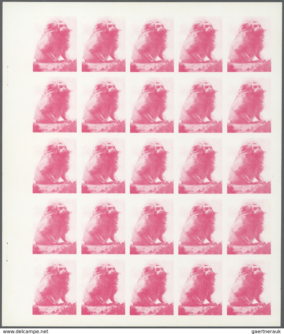 ** Thematik: Tiere-Affen / Animals-monkeys: 1972. Sharjah. Progressive Proof (5 Phases) In Complete She - Singes