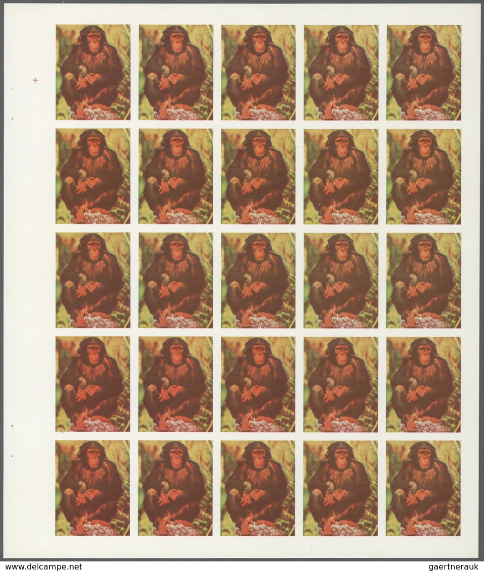 ** Thematik: Tiere-Affen / Animals-monkeys: 1972. Sharjah. Progressive Proof (6 Phases) In Complete She - Singes