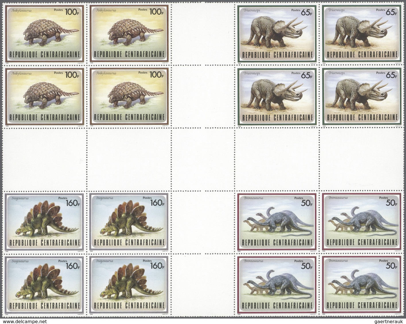 ** Thematik: Tiere-Dinosaurier / Animals-dinosaur: 1988, Central African Republic. The Complete Dinosau - Préhistoriques