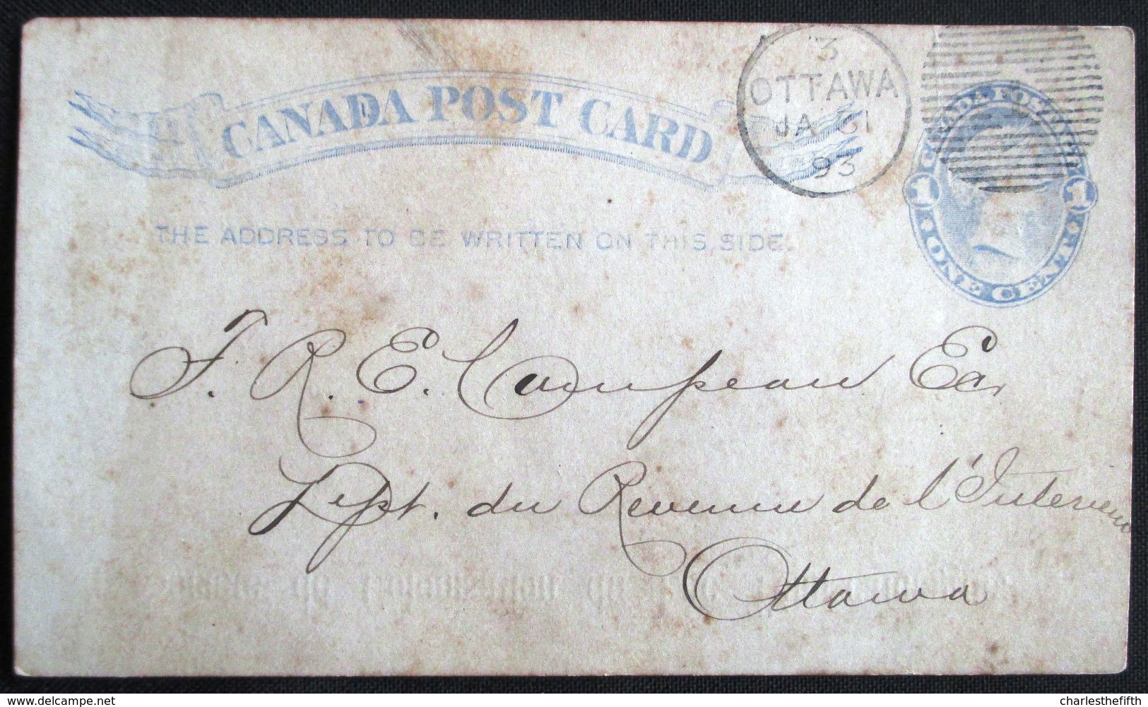 CANADA Entier Postal / Postal Stationary - Post Card - See Reverse Side * SOCIETE DE COLONISATION DU LAC TEMISCAMINGUE * - Oblitérés