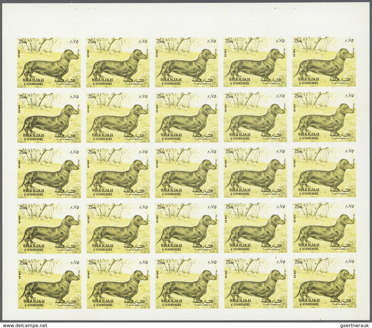 ** Thematik: Tiere-Hunde / Animals-dogs: 1972. Sharjah. Progressive Proof (6 Phases) In Complete Sheets - Chiens