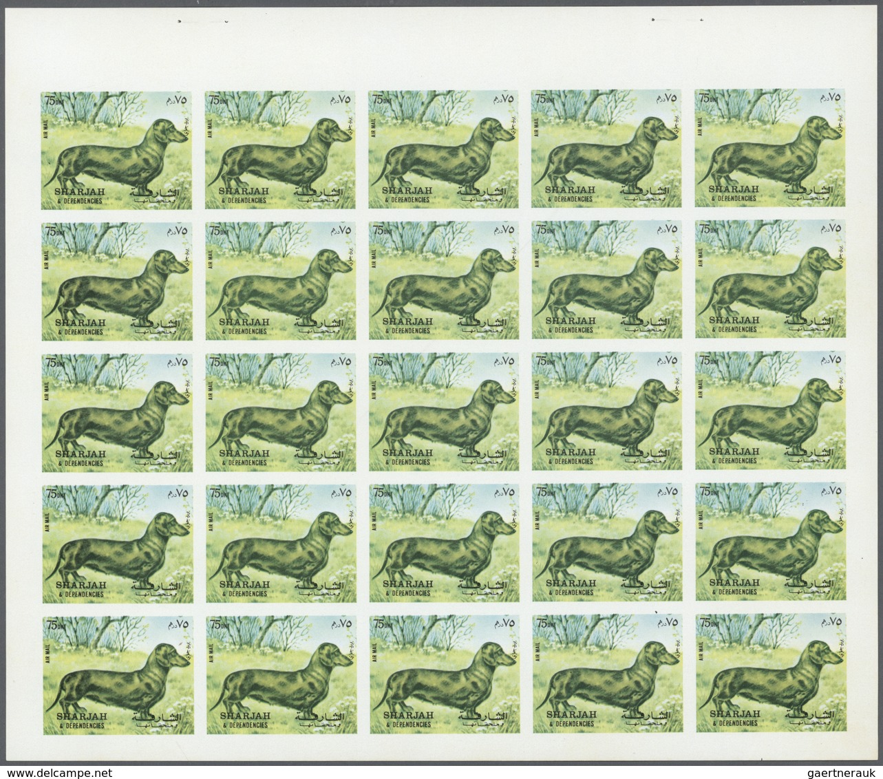 ** Thematik: Tiere-Hunde / Animals-dogs: 1972. Sharjah. Progressive Proof (6 Phases) In Complete Sheets - Chiens