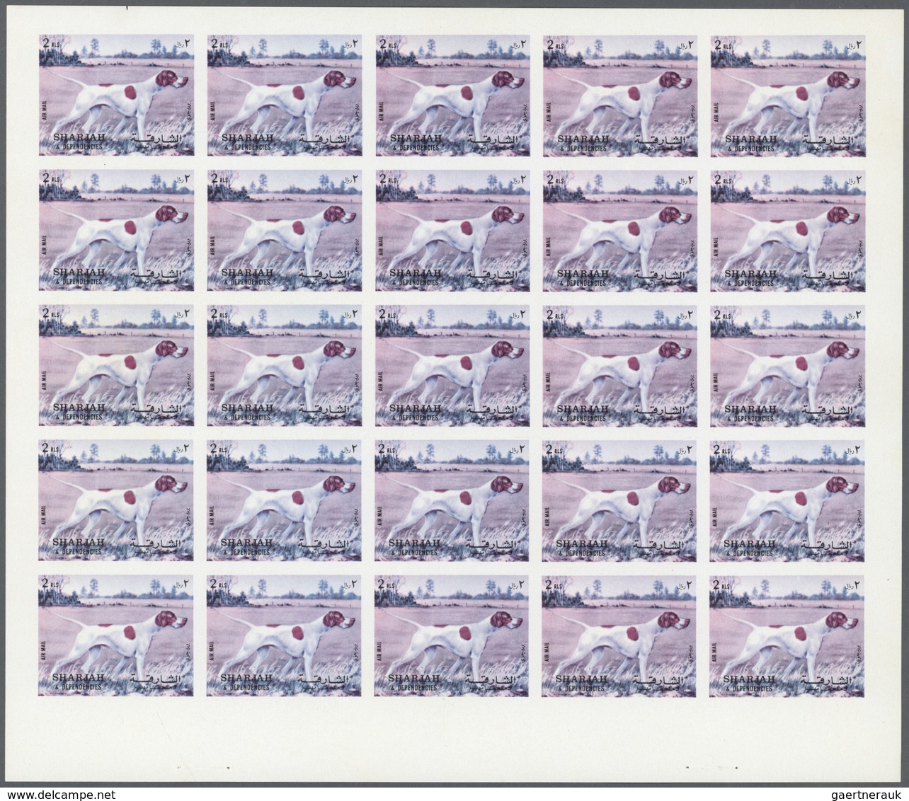 ** Thematik: Tiere-Hunde / animals-dogs: 1972. Sharjah. Progressive proof (8 phases) in complete sheets