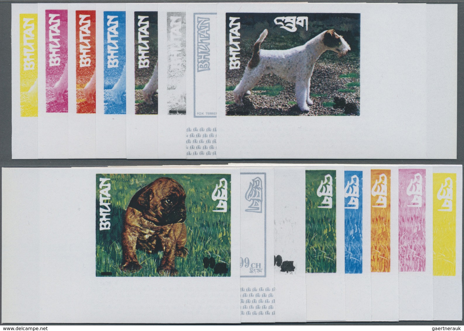 ** Thematik: Tiere-Hunde / Animals-dogs: 1973, BHUTAN: Dogs Of The World Complete Set Of Eight Values E - Honden